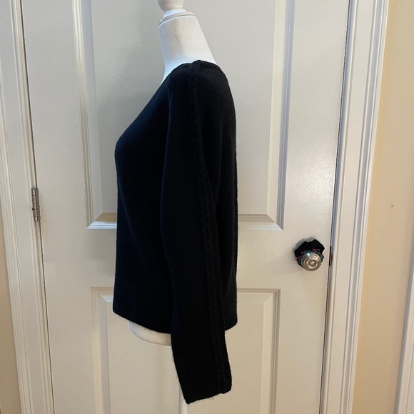 Kandice V-Neck Braided Detail Long Sleeve CashmereSweater from 360 Cashmere
